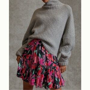 Anthropologie Corey Lynn Calter Mini Skirt in Pink Multi Floral Size XS!